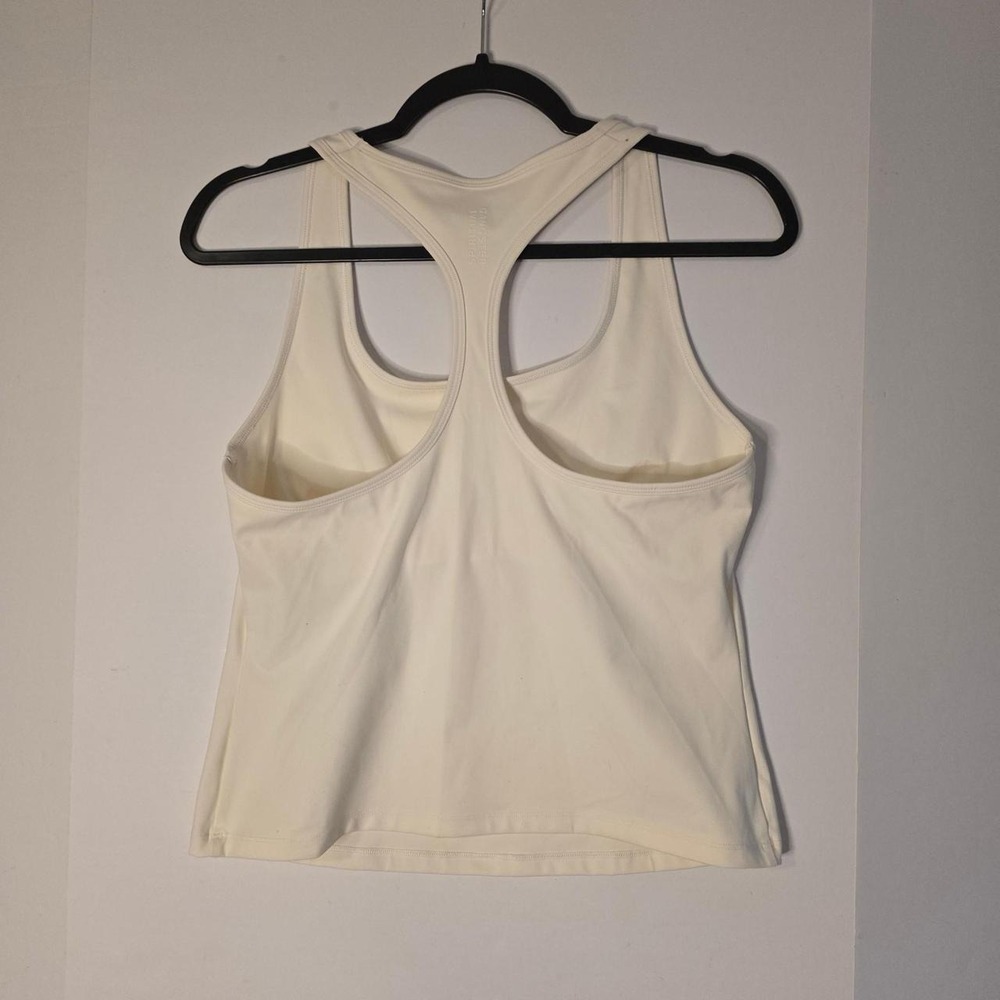 Spiritual‎ Gangster Medium Racerback Active Tank Top Ivory/Cream Built In Bra